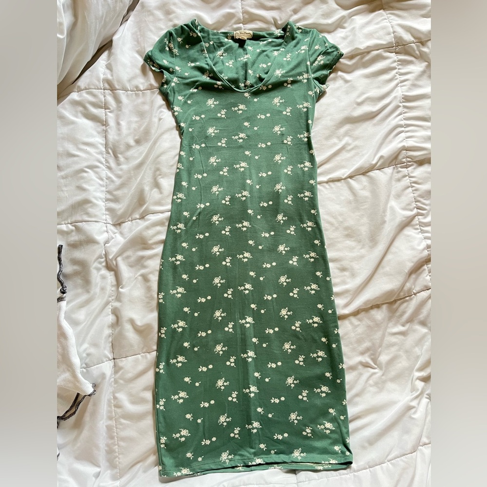 Floral Teal Bodycon Dress